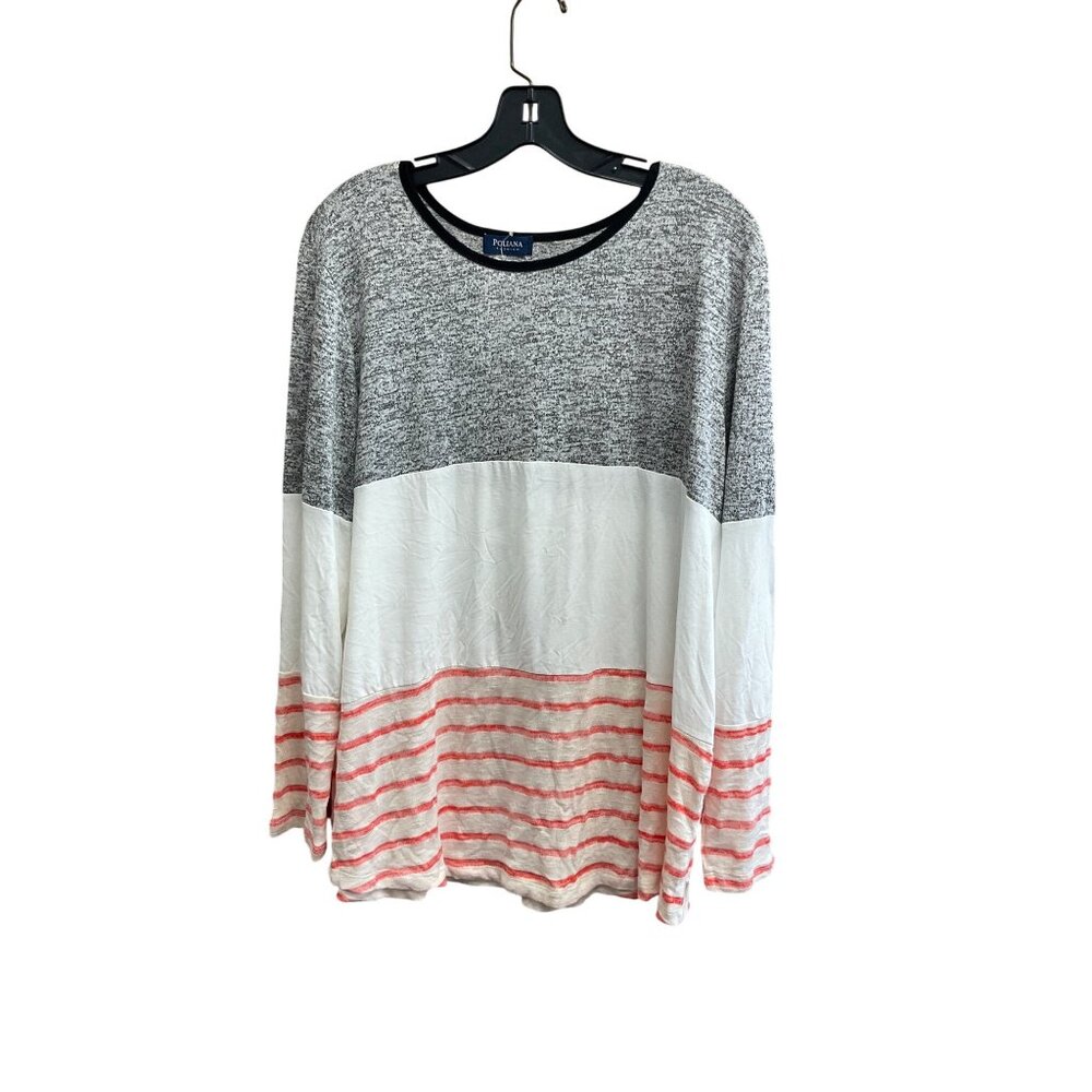 Poliana Plus 2X Colorblock Stripe Top